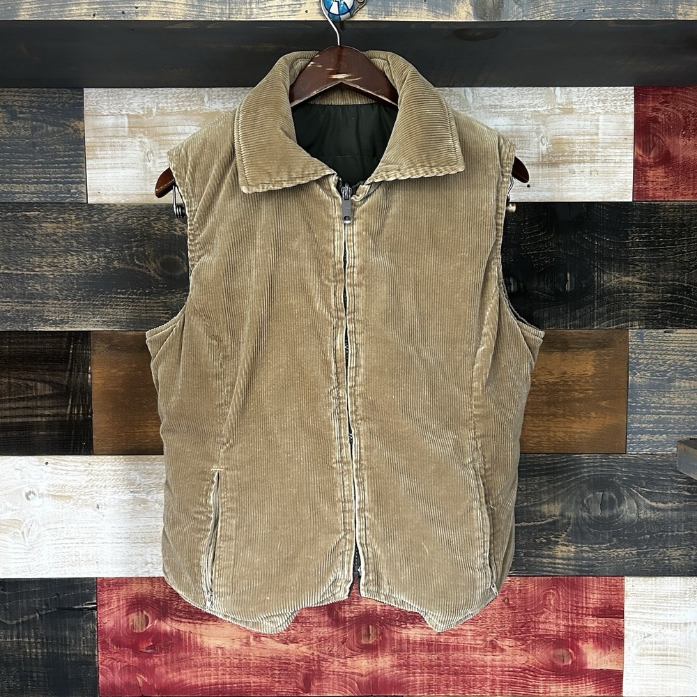 Eddie Bauer Tan Corduroy Puffer Vest
